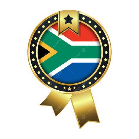 South Africa Flag With Golden Badge Vector, South Africa, South Africa Flag, South Africa ...