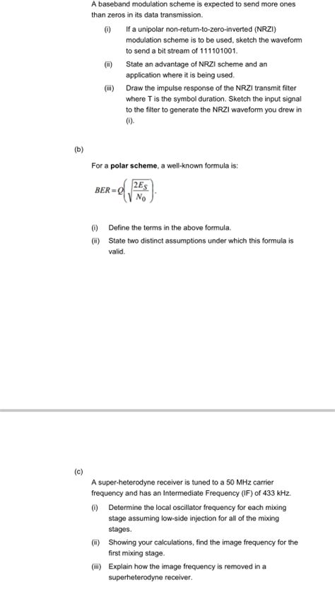 Solved A baseband modulation scheme is expected to send more | Chegg.com