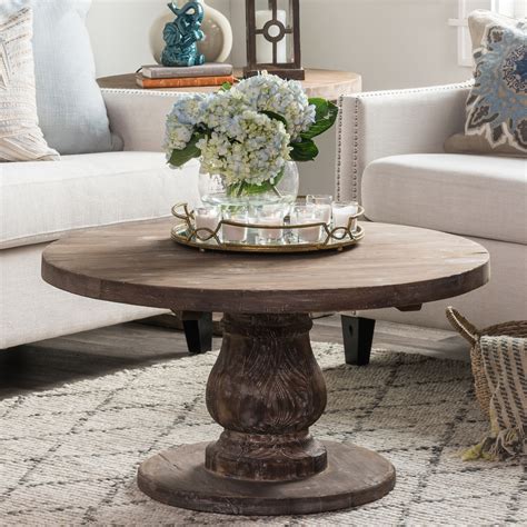 Kosas Home Bengie Coffee Table | Round wood coffee table, Coffee table wood, Coffee table farmhouse