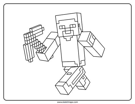 Minecraft Steve Coloring Page - Sketch Repo