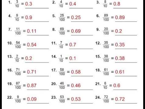 Math Worksheets For 4th Grade Decimals