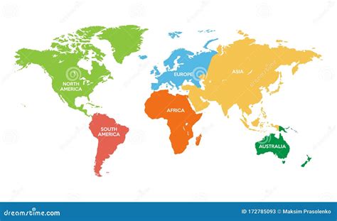 World Map With Continent Borders - Island Maps