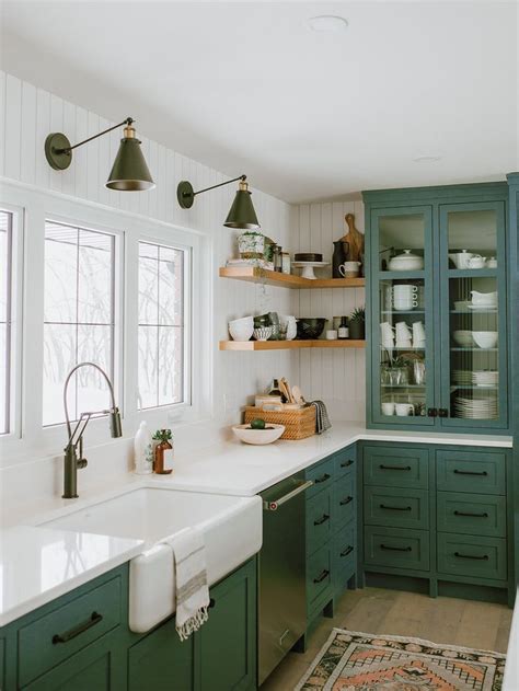 15 Green Kitchen Cabinets That Aren’t All Sage | Green kitchen cabinets ...