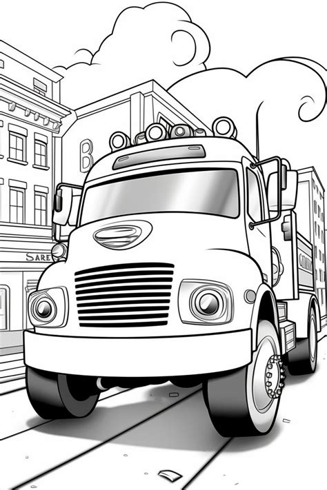 Fire Truck 1 Coloring Pages 5 - Etsy