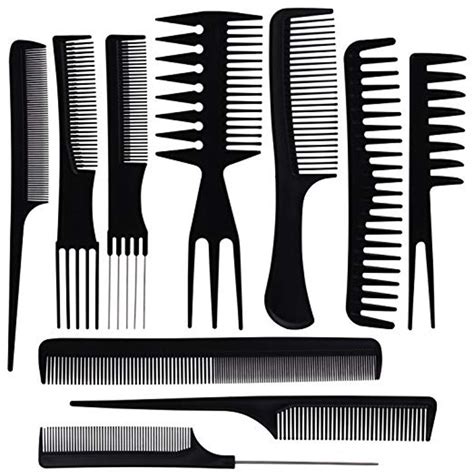 10 Piece Set Hair Stylists Professional Styling Comb Set Variety Pack Great for All Hair Types ...
