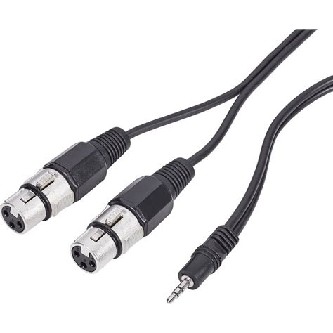 XLR Adapter cable [2x XLR socket - 1x Jack plug 3.5 mm] 3 m Black from Conrad.com