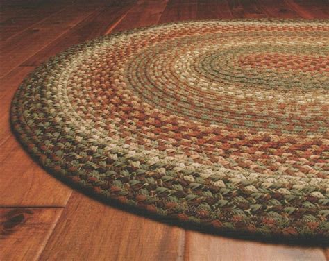 Cotton Braided Area Floor Rug Rustic Cabin Country Rectangle Oval Green ...