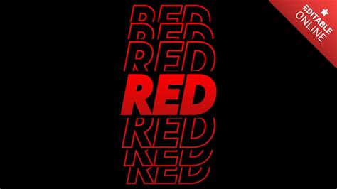 Red | Modern Stroke | Text Effect Generator