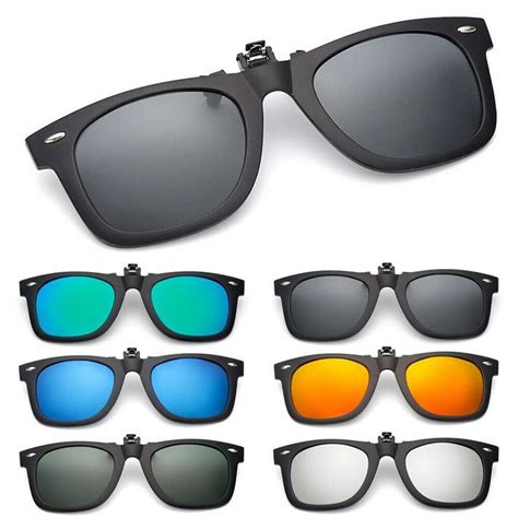 Polarized Flip Up Clip On Sunglasses Black 100% UV Protection Fishing for Men and Women ...