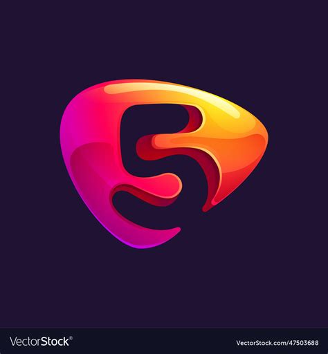 5 logo number five cut out of triangle sphere Vector Image