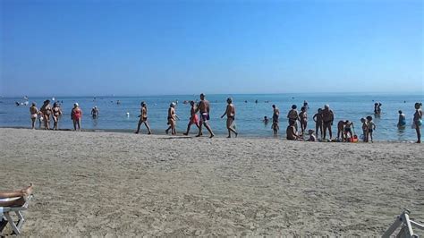 Beach of Cervia Pinarella in August - YouTube