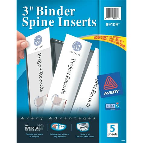 Avery 3" Binder Spine Inserts, 15 Inserts (89109) - Walmart.com ...