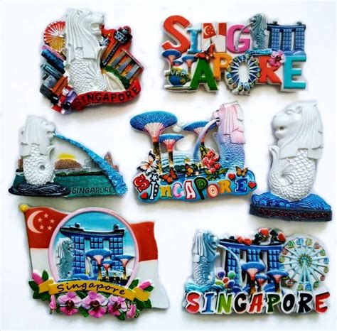 High Quality Flag Of Singapore Merlion 3D Fridge Magnet World Tourism ...