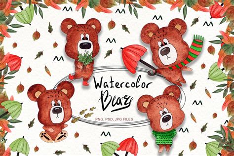 Watercolor Bears Collection | Bear illustration, Watercolor, Graphic illustration