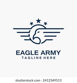 Eagle Army Logo Design Vector Stock Vector (Royalty Free) 2412349513 ...