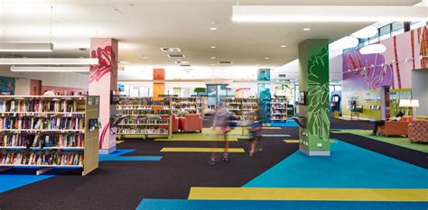 Chermside Library. Brisbane, QLD. 2017. - Dot Dash | Environmental design, Library design, Wall ...