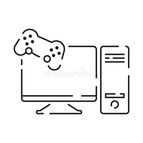 Video Games Line Icon. Game Genres and Attributes. Controller, Joystick ...