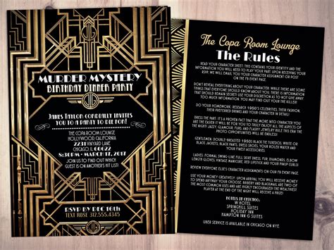 Murder Mystery Dinner Party Invitation Vintage Party