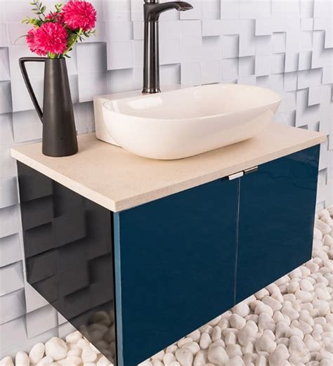 Buy Stainless Steel Bathroom Vanity in Blue With Counter Top Wash Basin ...