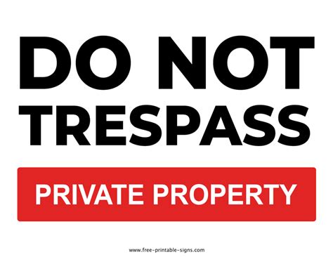 Printable No Trespassing Sign – Free Printable Signs