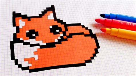 Handmade Pixel Art - How To Draw Kawaii Fox #pixelart