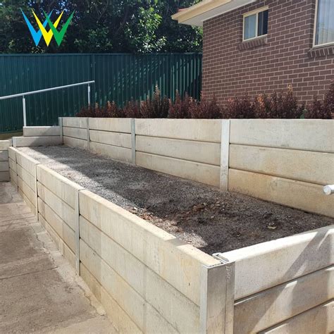 Concrete Sleepers, by #wollondillygroup | Landscaping retaining walls, Outdoor gardens design ...