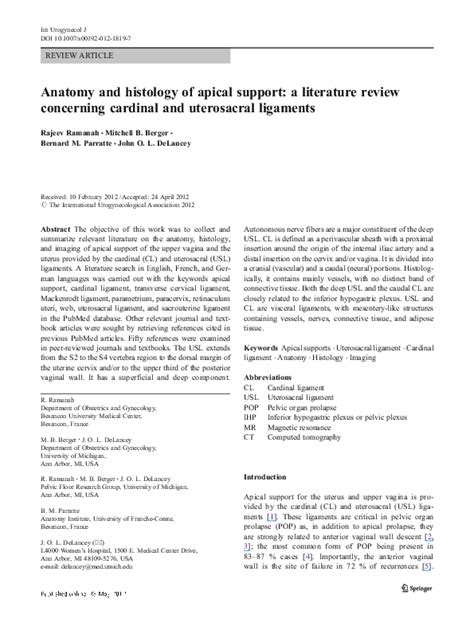 (PDF) Anatomy and histology of apical support: a literature review concerning cardinal and ...