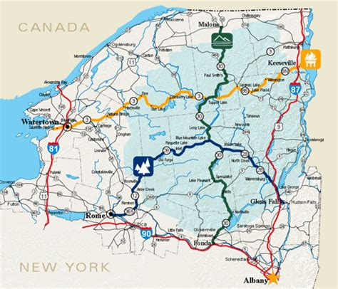 Area map of the Adirondack North Country Scenic Byways | Maine road trip, Area map, Scenic byway