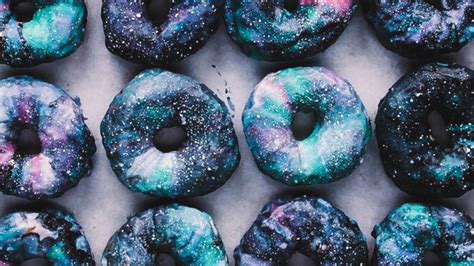 Galaxy Mirror Glazed Donuts