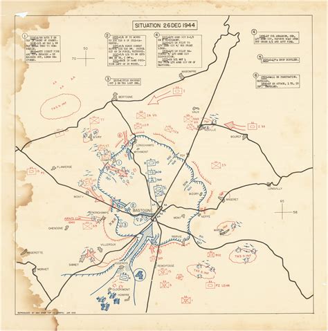 Nine maps tracking the day-by-day progress of the Battle of Bastogne ...