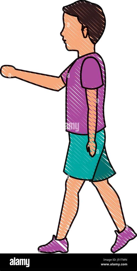 drawing boy kid walking avatar Stock Vector Image & Art - Alamy