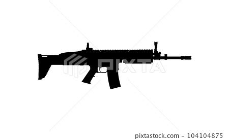 SCAR assault rifle gun vector icon isolated on... - Stock Illustration [104104875] - PIXTA