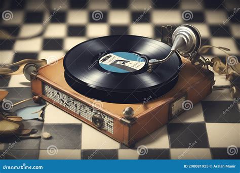 A Vintage Record Collection Stock Illustration - Illustration of ...