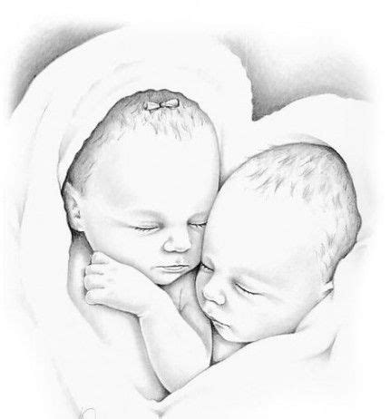 Baby Twins Clipart Coloring Pages 45 Ideas | Baby sketch, Baby drawing ...