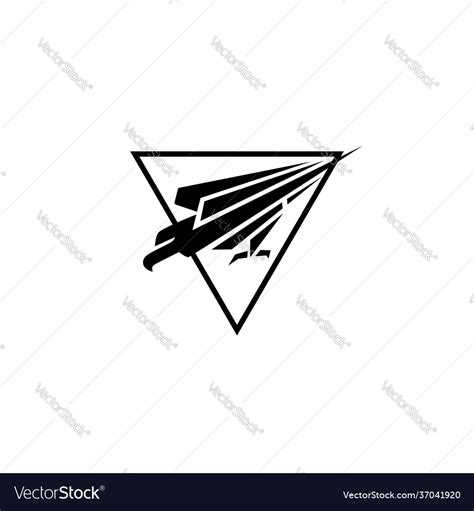 Abstract falcon logo black and white Royalty Free Vector