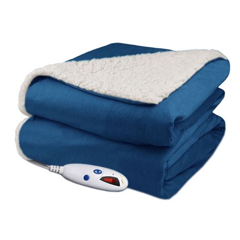 Biddeford Velour Sherpa Electric Heated Warming Throw Blanket Digital - Walmart.com