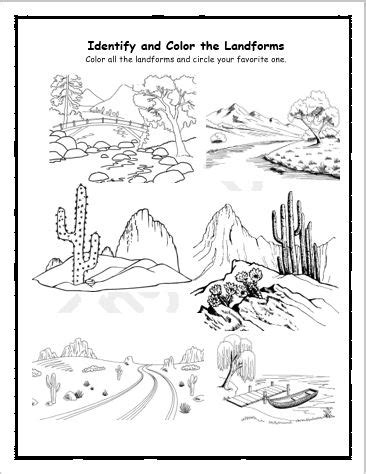 Landforms Coloring Page