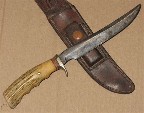 vintage antique Randall Knives 3-7 pinned stag handle knife w/ Heiser ...