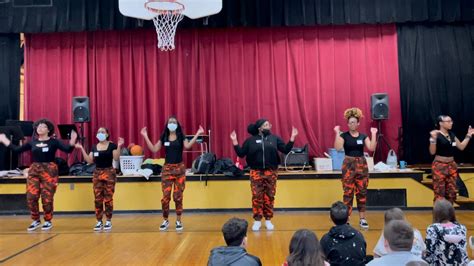 Weymouth High School step team performs at Nash Primary School