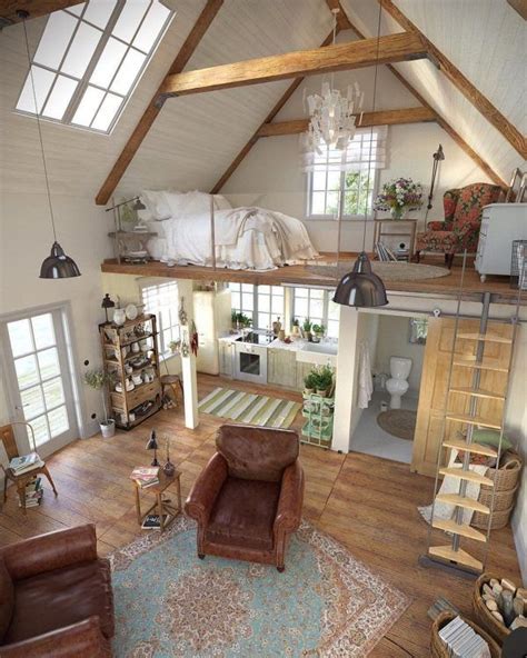 modern farmhouse, loft decor ideas, living room decor ideas, tiny house ...