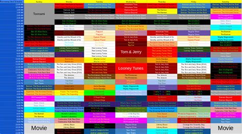 Fanmade Boomerang Schedule Spreadsheet by SeanTheGem on DeviantArt