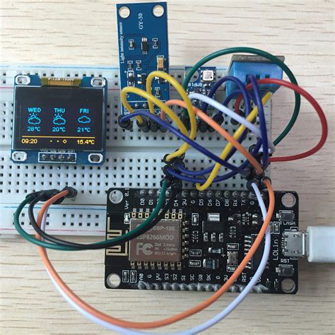 ESP8266 Weather Station Kit with 11DHT Temperature Humidity 180BMP Atmosphetic Pressure ...