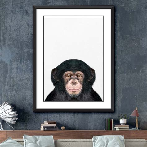 Monkey Print, Monkey Wall Art, Monkey Decor, Living Room Art, Farmhouse ...