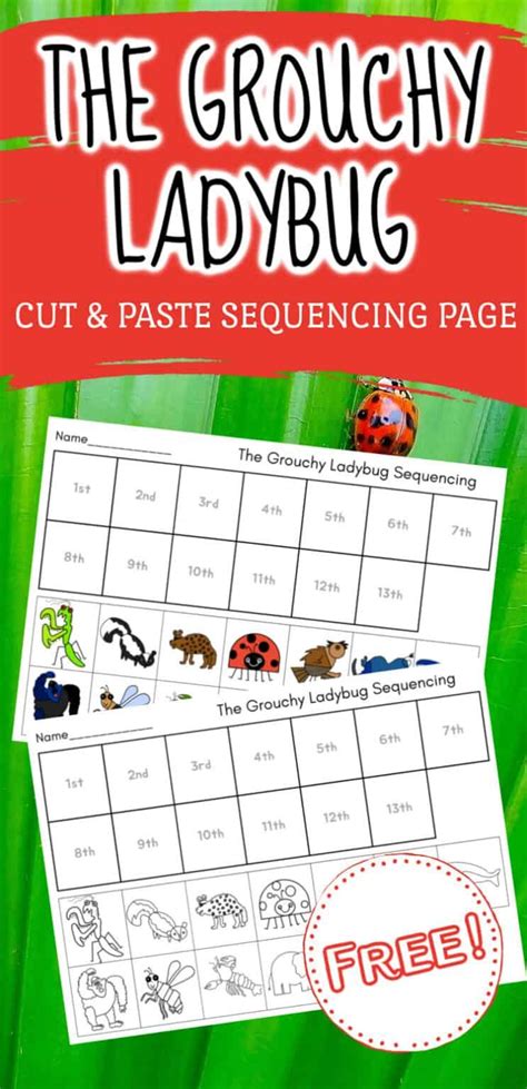 This The Grouchy Ladybug sequencing activity is perfect for providing children with an ...