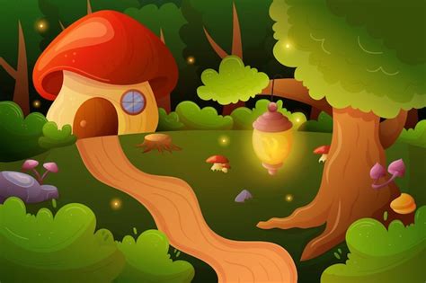 Free Vector | Gradient enchanted forest frame