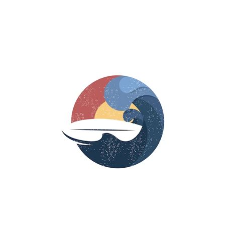 Premium Vector | Vintage sunset beach surfing logo