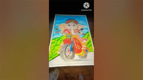 Beautiful 🎀🎀🎀 drawing of little Ganesha on Bike 🏍️🏍️🏍️. - YouTube