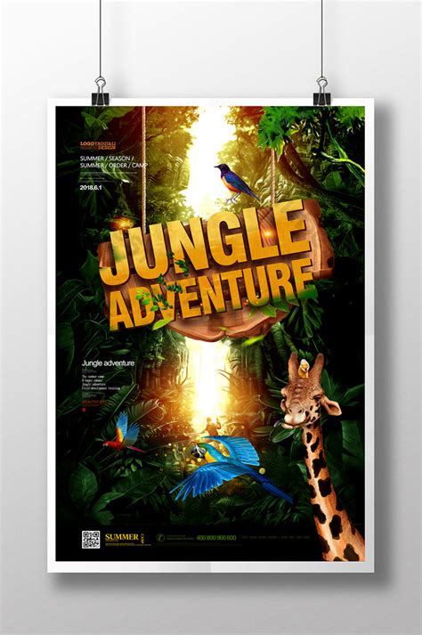 Summer camp outdoors expanding jungle adventure poster | PSD Free ...