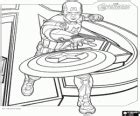 Captain America mask coloring page printable game