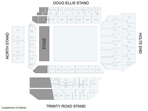 Villa Park Seating Map